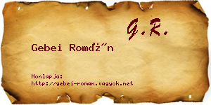 Gebei Román névjegykártya